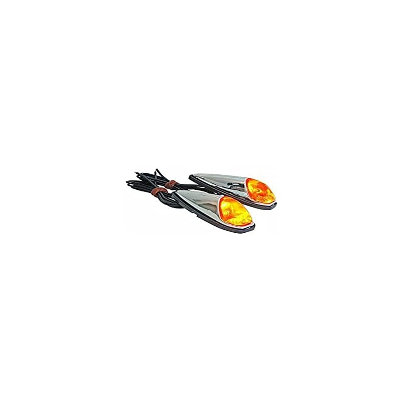 cyclingcolors 2 x Indicator Trim Drop Chrome Orange Bulb Motorcycle
