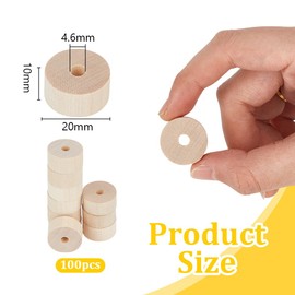 OLYCRAFT Pack of 100 20 x 10 mm Wooden Craft Wheels with 4.6 mm Hole Profiled Wooden Wheels Unfinished Wooden Wheel Flat Round Wooden Wheels for DIY Model Cars Tyre Replacement Wood Craft Supplies