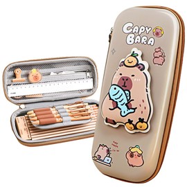 ARTHLBF Capybara 3D Pencil Case, Cartoon Stationery Organizer Box,Capybara Pencil Bag with Zipper,Waterproof Pencil Bag Stationery Case for Girls Boys Students of School Teenagers Gift