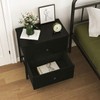 BOLUO Black Nightstand Set of 2, Large Night Stand with