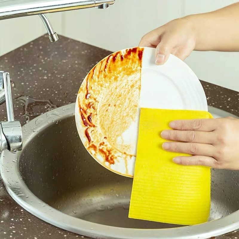 Eco-Friendly Swedish Dishcloths Cellulose Sponge Cloth Biodegradable Super Absorbent for