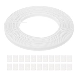 PATIKIL Boning for Sewing, 15 Yard 8mm Wide Polyester Sew-Through High Density Corset Boning with 60 Pcs End Caps for Corset Wedding Dress Hat Cap DIY, Beige