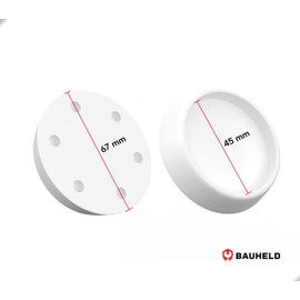 BAUHELD® Vibration Damper Washing Machine [Pack of 4] - Robust Rubber Feet Made of Soft PVC [Made in Germany] - Vibration Damper Suitable for Miele Midea Siemens Bosch Haier Beko AEG - White