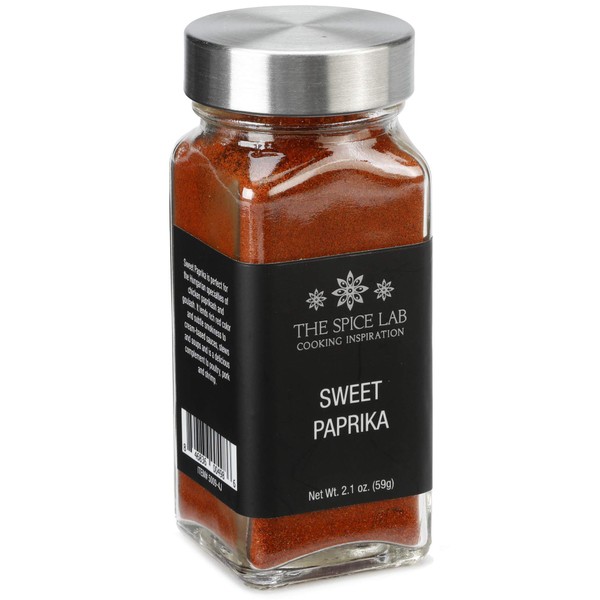 The Spice Lab Sweet Paprika Powder - High Color ASTA 120+ - 2.1 oz French Jar – Premium Gourmet Spanish Paprika Powder - Vegan All Natural Kosher Non GMO Gluten Free Spice – Rich in Antioxidants