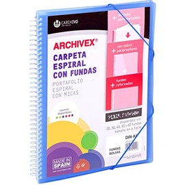 ArchIVEX Spiral Bound File Folder Polypropylene A4 30 F Blue