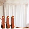 CroBlissful 6 Pcs Leather Curtain Rod Holders PU Leather Curtain