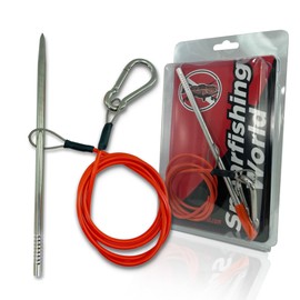 Fish Stringer for Spearfishing with Coated Stainless Steel Cable and Heavy Duty Carabiner (Float Fish Stringer)