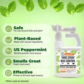 Mighty Mint Peppermint Oil Lawn & Yard Bug Control Spray – Natural Outdoor Pest Repellent for Fleas, Ticks, Mosquitoes, Ants, and More – Plant-Based, Extra-Strength Formula – 32 oz