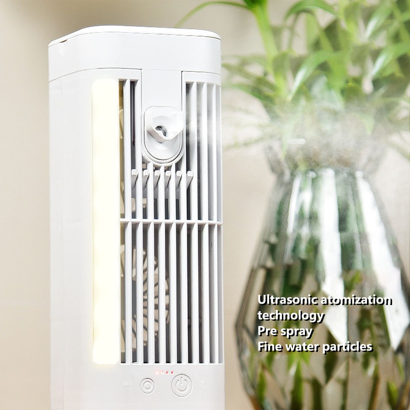 Desk Night Light Fan Power Adjustable Space Saving Quiet Multifunctional