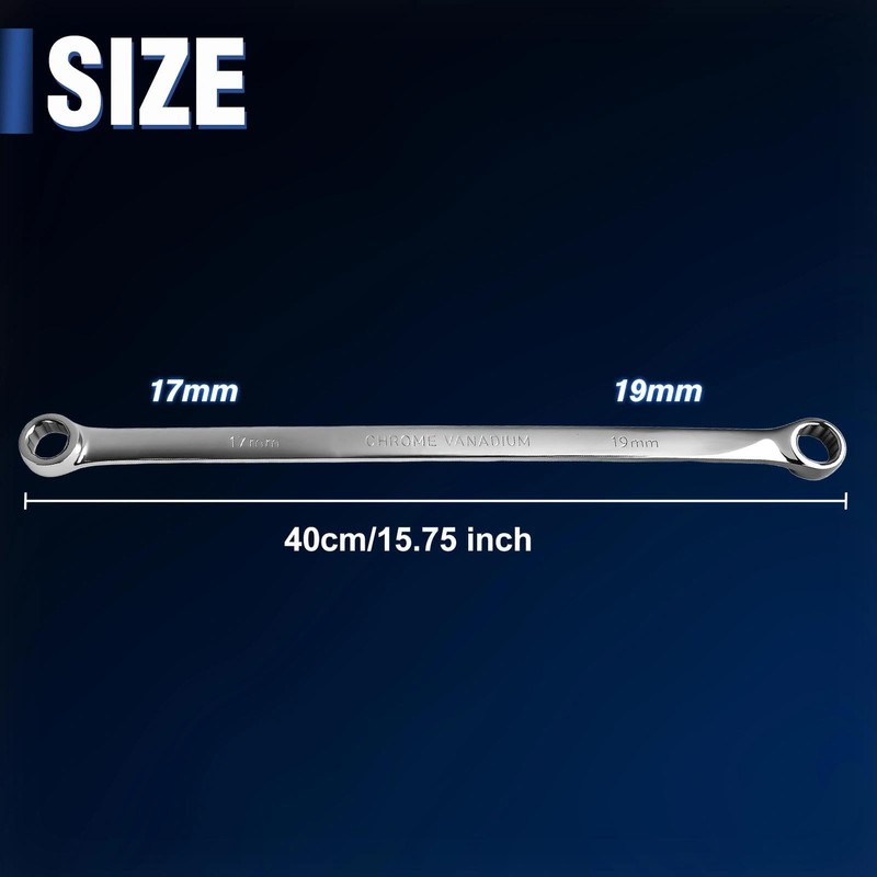 Double Box End Wrench 17 x 19 mm Extra Long