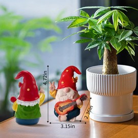 Garden Gnomes Outdoor Funny, Play Guitar Funny Garden Ornaments, Waterproof Resin Garden dwarf Statue for Outdoor & Indoor Decorations, Multicolour