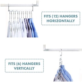 Ressoto 10.5 Inch Chrome Space Saving Hangers (4 Pack) - Metal Wardrobe Clothing Magic Hangers Organizer - Heavy Duty Stainless Steel, Cascading, 30 lbs Capacity