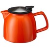 FORLIFE Bell Ceramic Teapot with Basket Infuser, 26-Ounce/770ml, Carrot