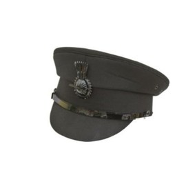 Chauffeurs Driver Cap With Cockade,Men's Formal Traditional Satin Lined HAT (61, BLACK)