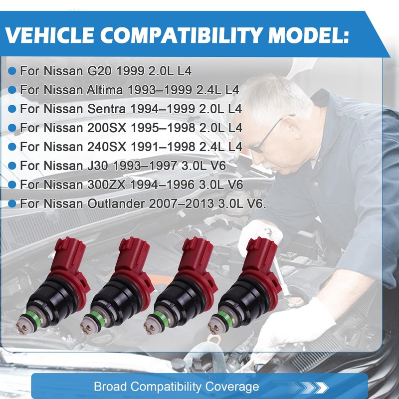 16600-96E01 FJ285 Fuel Injectors Fit for 1991-1999 Nissan 300ZX