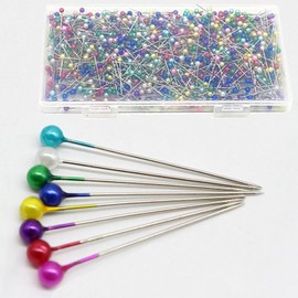 Paifeancodill Sewing Pins for Fabric, Straight Sewing Pins with Colored Ball Glass Heads, Fabric Pins, Glass Pins, Quilting Pins for Dressmaker, Jewelry DIY Decoration, Craft, Sewing Project (800 Pcs)