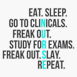 HOF Trading Funny Nurse Quote - Eat Sleep Rn LPN Clinicals Student Nursing Gift Vinyl Sticker Waterproof Decal Laptop Wall Window Bumper Sticker 5"