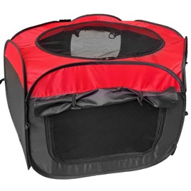 Toyosport Indoor Brooder Box for Chicks, Portable Chicken Brooder Kit, 3.7 ft x 3.7 ft x 1.7 ft, Oxford Fabric with Ventilation and Red-Black Design