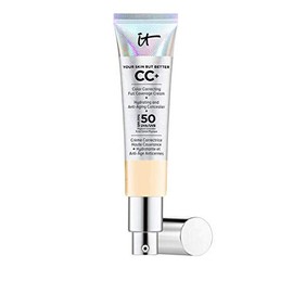IT Cosmetics Full Coverage Foundation with SPF 50 Protection, Enriched with Hyaluronic Acid & Vitamin E, Your Skin But Better CC+ Cream, Shade: Fair Beige, 32ml