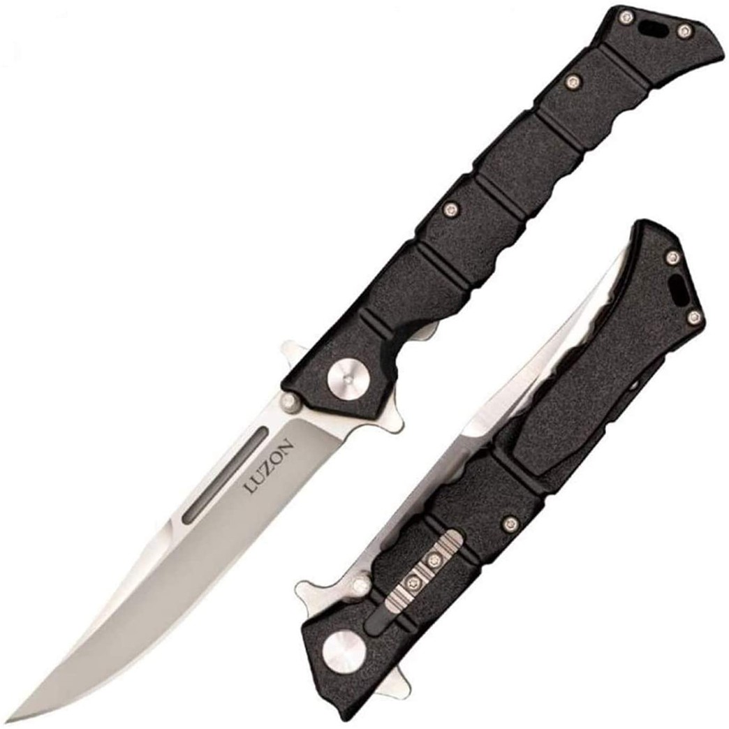 Cold Steel Luzon Series Folding Knife with Pocket Clip, Large, Black/Silver