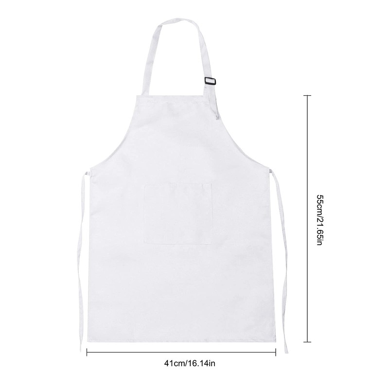 White Kids Apron and Chef Hat Set, Children Aprons for