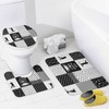 4PCS/Set Modern Golfer Golf Ball Patchwork Black Shower Curtain 72W