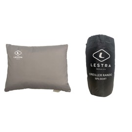 Lestra Outdoor - Compactable Hiking Cushion - Lightweight & Comfortable - 50% Duck Down - 45 x 35 - 260 g - Made in France, gray