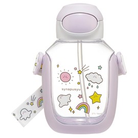 Skater PDSH6DX-A Water Bottle with Straw, 18.9 fl oz (530 ml), One Push, For Kids