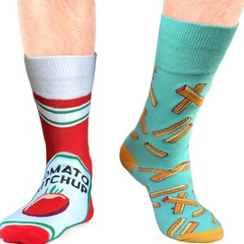Crazy Socks Snack & Junk Food Themes, Funny Silly Novelty Crew Socks Gift for Men Women Tomato