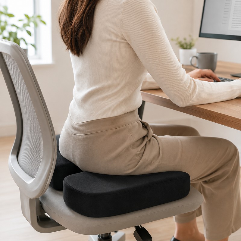 U-Shaped Memory Foam Seat Cushion – Non-Slip Coccyx & Hip
