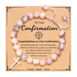 UNGENT THEM Confirmation Gifts for Teen Teenage Girl Catholic Christian Easter Religious Gifts Confirmation Card Decorations Cross Bracelet