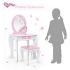 MAT EXPERT Kids Vanity Set with Stool & Mirror, Toddler