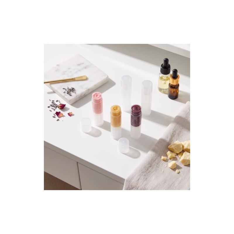 100pcs Transparente Bálsamo Labial Botella, 5ml Portátil Plástico Vacío Brillo