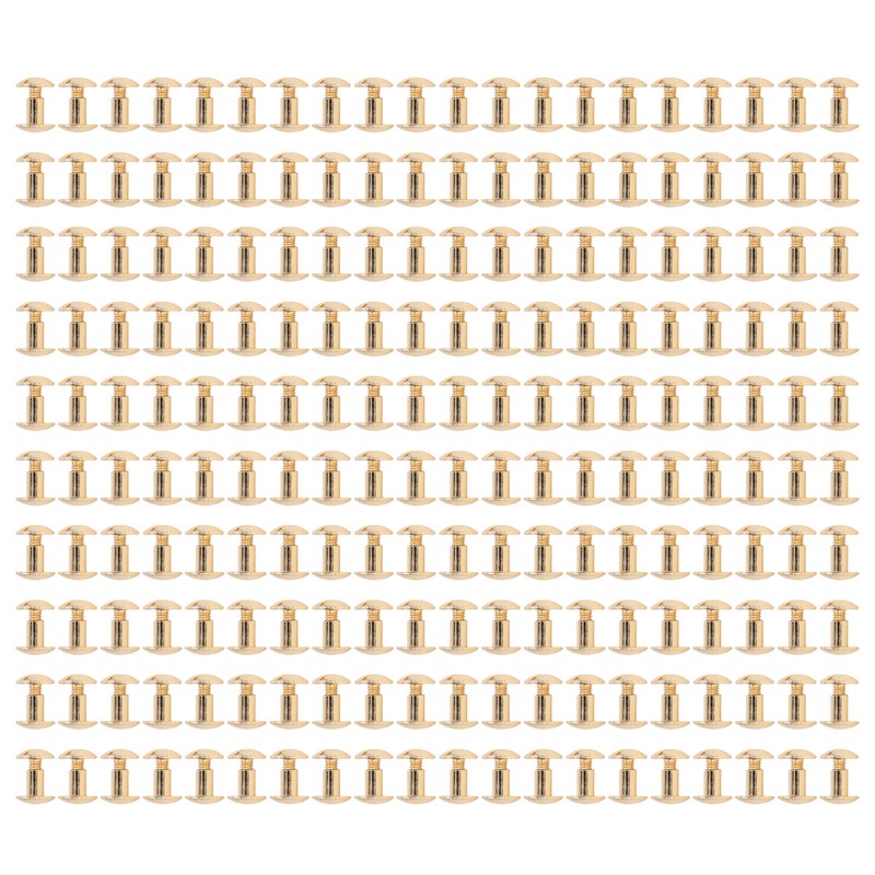 200 Sets Book Binding Screw Uniform Coating Curved Surfaces Brass