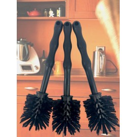 MAAJ 3 x Universal Brush, Black-Black, Mixing Pots, Compatible with Thermomix, Made in Germany