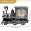 FAVOMOTO Grey Retro Train Clock Model Train Locomotive Clock Table