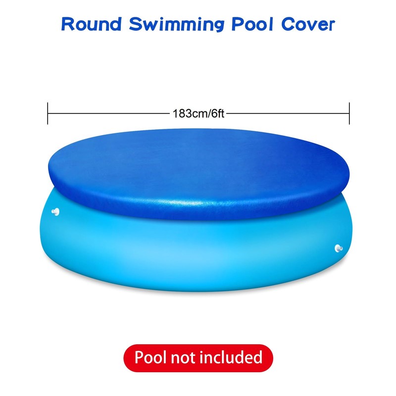 PLULON 6Ft Pool Cover Round Swimming Pool Cover, Round Pool
