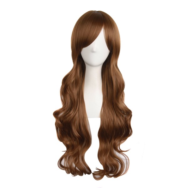 MapofBeauty 28"/70cm Charming Women's Long Curly Full Hair Wig (Light Brown)