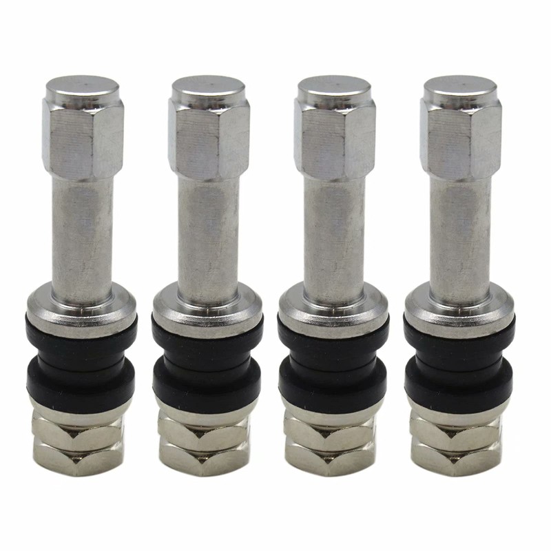 New 4X TR48 Bolt On Tire Valve Stem Chrome Metal