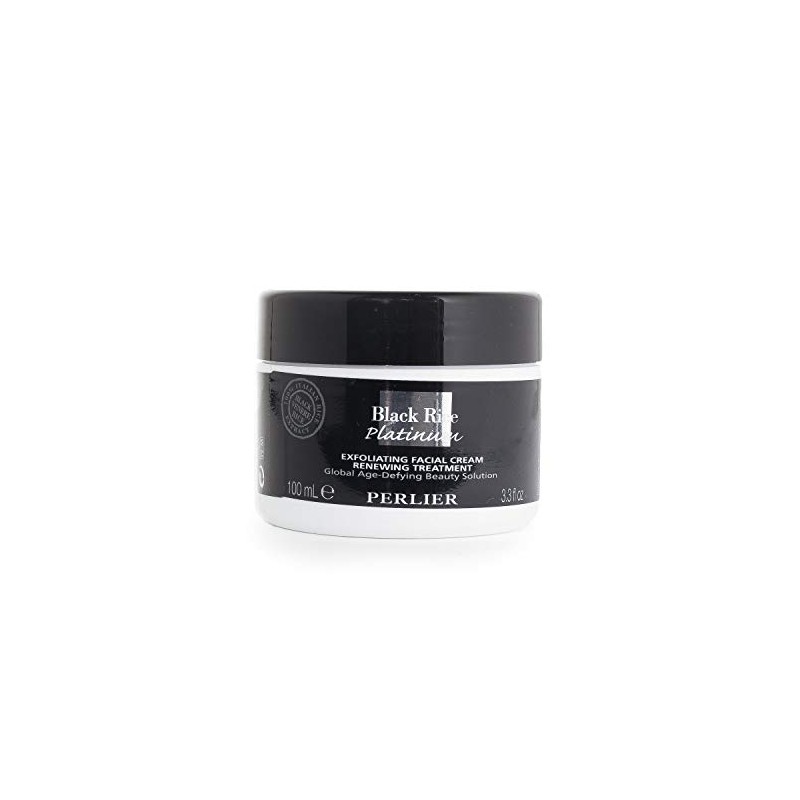 Perlier Black Rice Platinum Exfoliating Facial Cream Renewing Treatment, 3.3