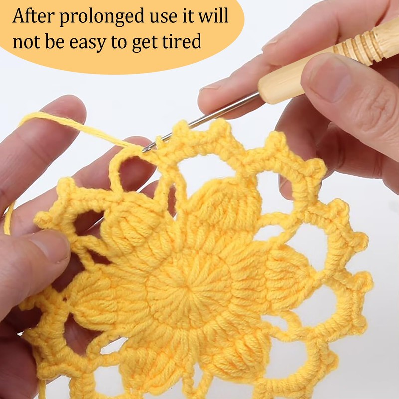 Crochet Hooks Set, 9PCS Crochet Kits Ergonomic Handle for Arthritic