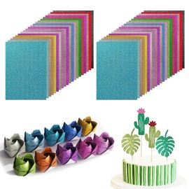 Glitter Paper for Crafts, Colourful Glitter Paper A4 40 Sheets, Glitter EVA, Glitter Card for Crafts and Design, Foam for Crafts