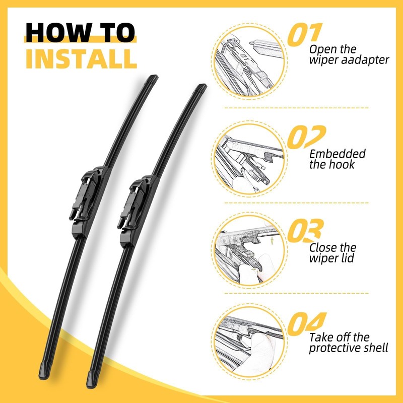 MIKKUPPA 26"+22"+11" Wiper Blades Kit, Replacement for 2011-2023 Ford Explorer