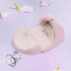 Pink Velvet Ring Box Double-open Ring Box for Proposal Engagement