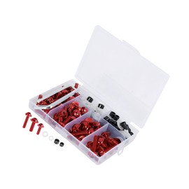 Motoforti 158pcs Motorcycle Windscreen Fairing Bolts Bodywork Screws Red Long-lasting