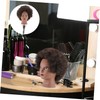 WOONEKY 1pc Real Hair Head Model Hairdressing Training Head Afro
