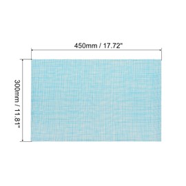 sourcing map Place Mats, 450x300mm Table Mats Set of 2 PVC Washable Woven Placemat Blue