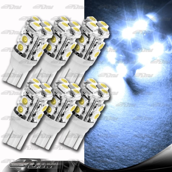 DTM 6x White SMD 12 LED 12v Replacement T10 Wedge