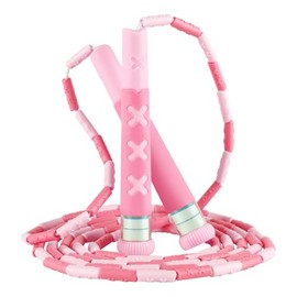 YUEDONG Kids Beaded Jump Rope, Adjustable Tangle-Free Skipping Rope with Gaming-Inspired Handles, Exercise Jump Rope for Boys & Girls, PE Class, Outdo
