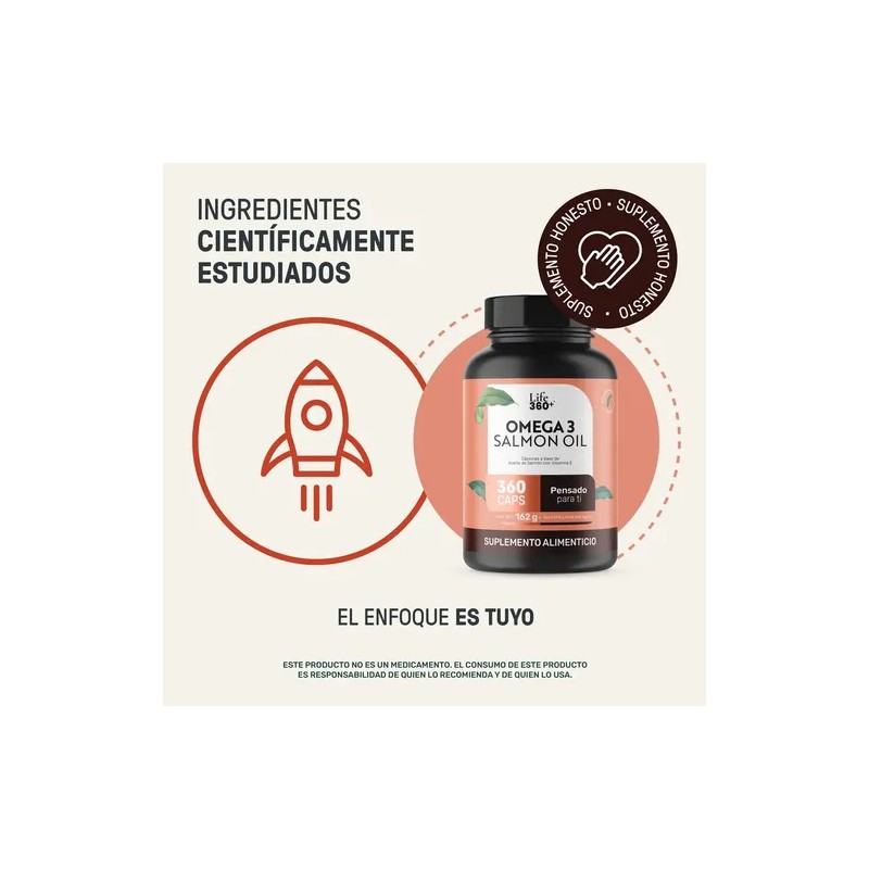 Omega 3 Aceite de Salmón y Vitamina E 360 Cápsulas